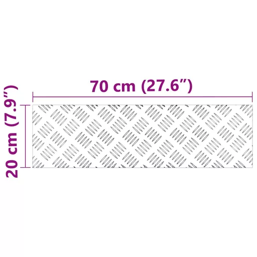 Lépcsőfok Négyszögletes 4 pcs Ezüst 70 x 20 cm Alumínium