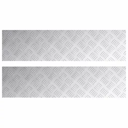 Lépcsőfok Négyszögletes 2 pcs Ezüst 80 x 20 cm Alumínium