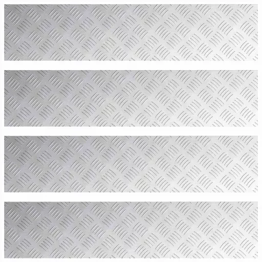 Lépcsőfok Négyszögletes 4 pcs Ezüst 90 x 20 cm Alumínium