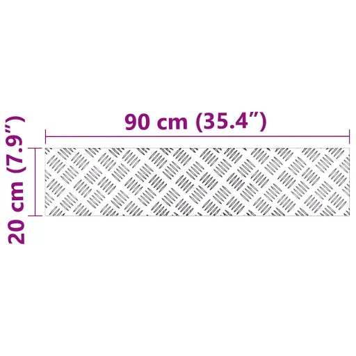 Lépcsőfok Négyszögletes 4 pcs Ezüst 90 x 20 cm Alumínium