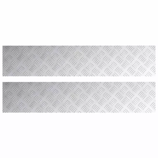 Lépcsőfok Négyszögletes 2 pcs Ezüst 100 x 20 cm Alumínium