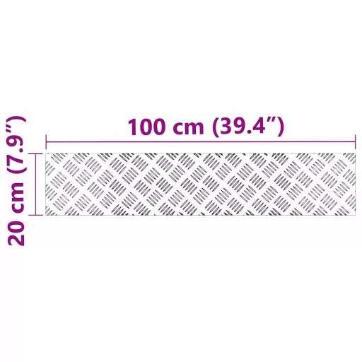Lépcsőfok Négyszögletes 2 pcs Ezüst 100 x 20 cm Alumínium