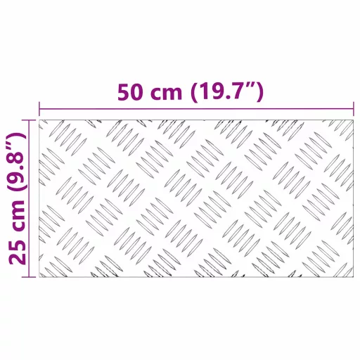 Lépcsőfok Négyszögletes 2 pcs Ezüst 50 x 25 cm Alumínium