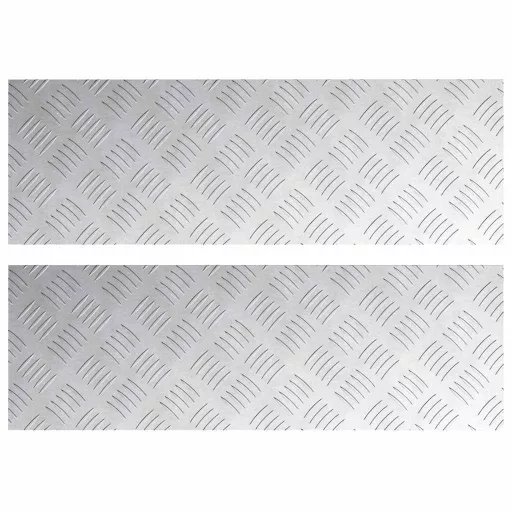 Lépcsőfok Négyszögletes 2 pcs Ezüst 75 x 25 cm Alumínium