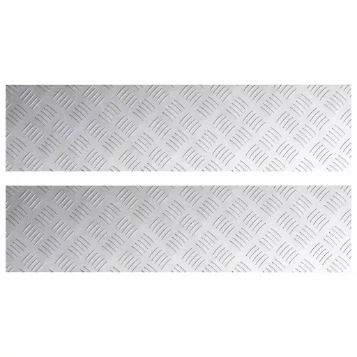 Lépcsőfok Négyszögletes 2 pcs Ezüst 100 x 25 cm Alumínium