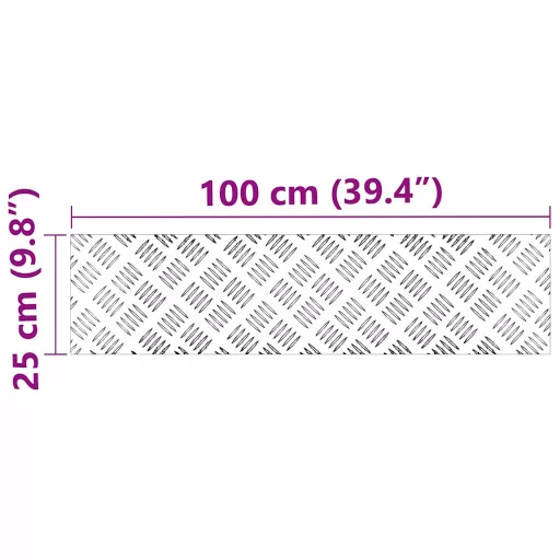 Lépcsőfok Négyszögletes 2 pcs Ezüst 100 x 25 cm Alumínium