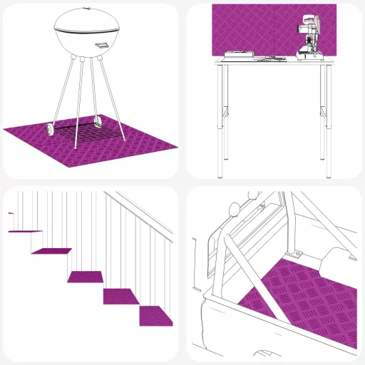 Lépcsőfok Négyszögletes 4 pcs Ezüst 40 x 30 cm Alumínium
