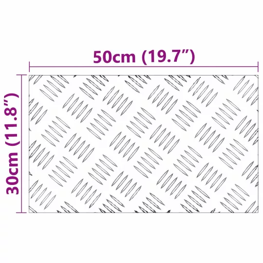 Lépcsőfok Négyszögletes 2 pcs Ezüst 50 x 30 cm Alumínium