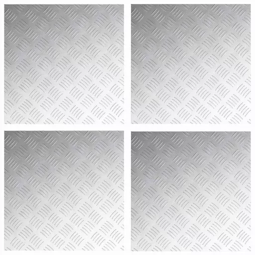 Lépcsőfok Négyzet 4 pcs Ezüst 50 x 50 cm Alumínium