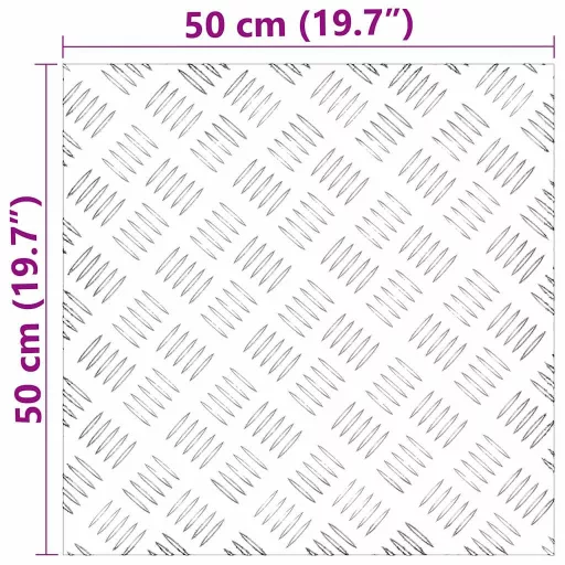 Lépcsőfok Négyzet 4 pcs Ezüst 50 x 50 cm Alumínium