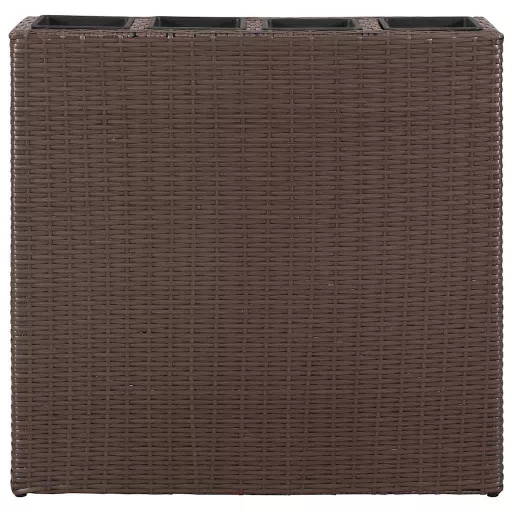 Barna polyrattan kerti magaságyás 4 kaspóval