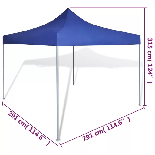 Kék összecsukható pavilon 3 x 3 m