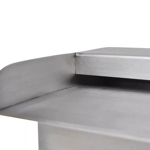 Négyszögletes rozsdamentes acél medence szökőkút LED fényekkel 30 cm