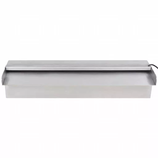 Négyszögletes rozsdamentes acél medence szökőkút LED fényekkel 45 cm