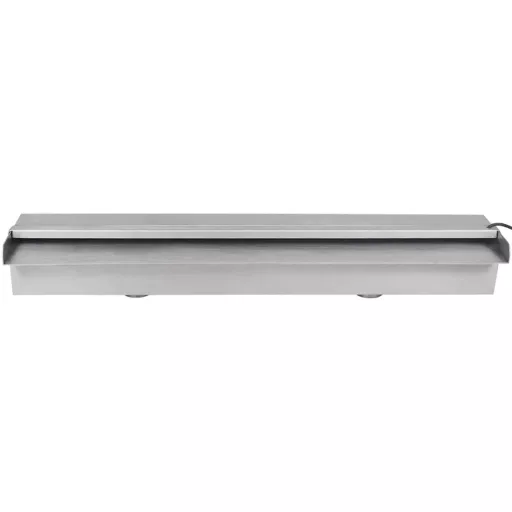 Négyszögletes rozsdamentes acél medence szökőkút LED fényekkel 60 cm