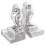 Könyvtámaszok 2 pcs Ezüst 12 x 9 x 19 cm Alumínium