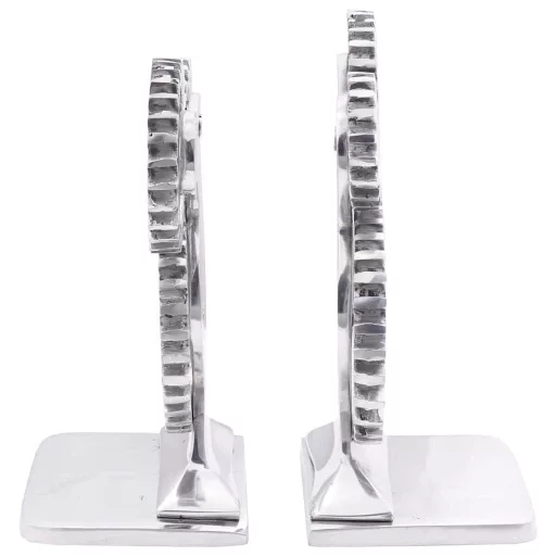 Könyvtámaszok 2 pcs Ezüst 10 x 10 x 22 cm Alumínium
