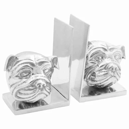 Könyvtámaszok 2 pcs Ezüst 8 x 12 x 16,5 cm Alumínium