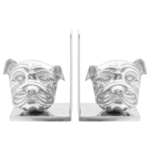 Könyvtámaszok 2 pcs Ezüst 8 x 12 x 16,5 cm Alumínium