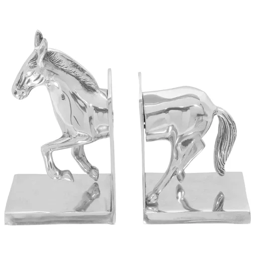 Könyvtámaszok 2 pcs Ezüst 11 x 14 x 25 cm Alumínium