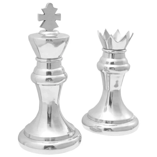 Szobrok 2 pcs Ezüst 17 x 17 x 42 cm Alumínium