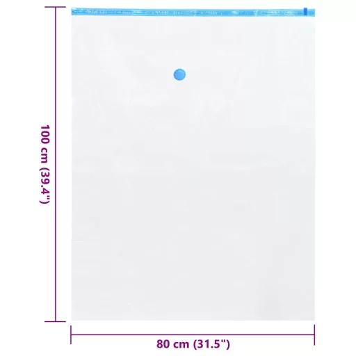 Tárolótáskák tárolóval 50 pcs Átlátszó és Kék 100 x 80 cm