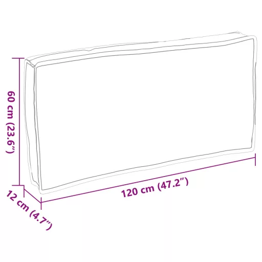 Párna Krém 120 x 60 x 12 cm Oxford Szövet