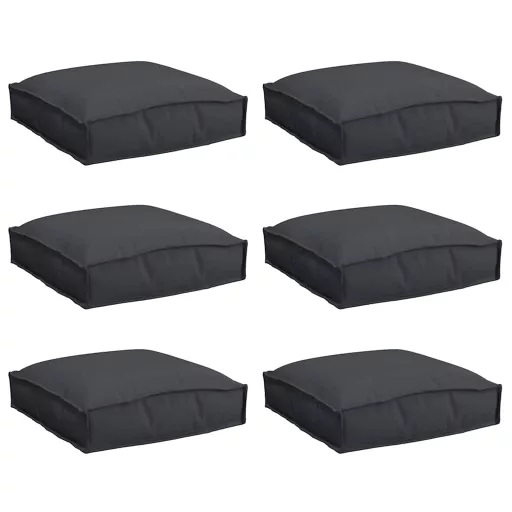 Párna 6 pcs Fekete 40 x 40 x 8 cm Oxford Szövet