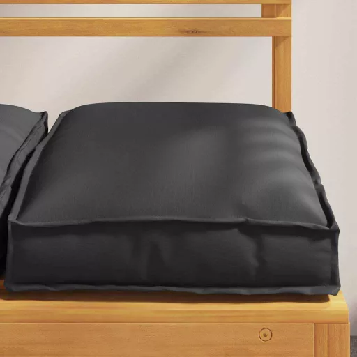 Párna 6 pcs Fekete 40 x 40 x 8 cm Oxford Szövet
