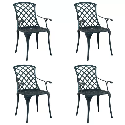 Kerti Szék 4 pcs Zöld 61 x 60,5 x 93 cm Alumínium