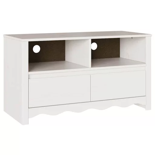 TV szekrény fiókkal Drammen Fehér 99 x 43 x 55 cm Tömör fenyőfa