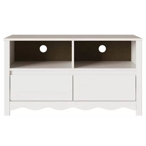 TV szekrény fiókkal Drammen Fehér 99 x 43 x 55 cm Tömör fenyőfa