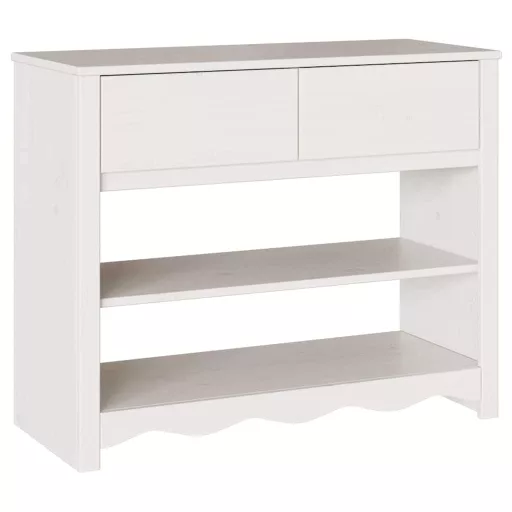 Konzolasztal Drammen Fehér 89,5 x 37 x 73 cm Tömör fenyőfa