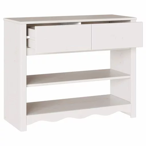 Konzolasztal Drammen Fehér 89,5 x 37 x 73 cm Tömör fenyőfa