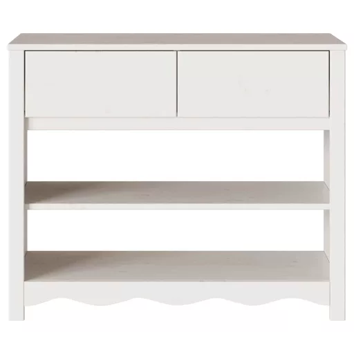 Konzolasztal Drammen Fehér 89,5 x 37 x 73 cm Tömör fenyőfa