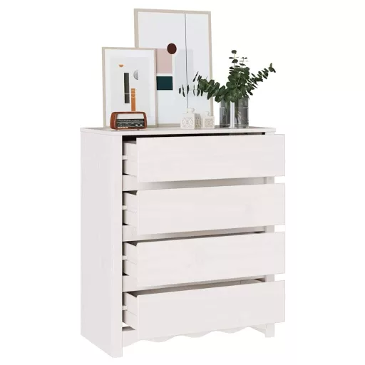 Fiókos szekrény Drammen Fehér 76,5 x 40 x 91 cm Tömör fenyőfa