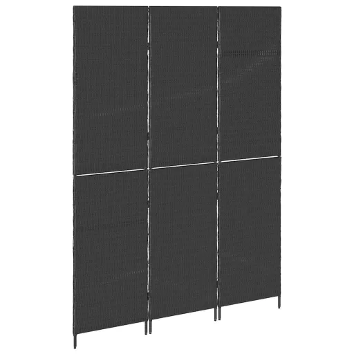 Szobaelválasztó Fekete 146 x 180 cm polirattan