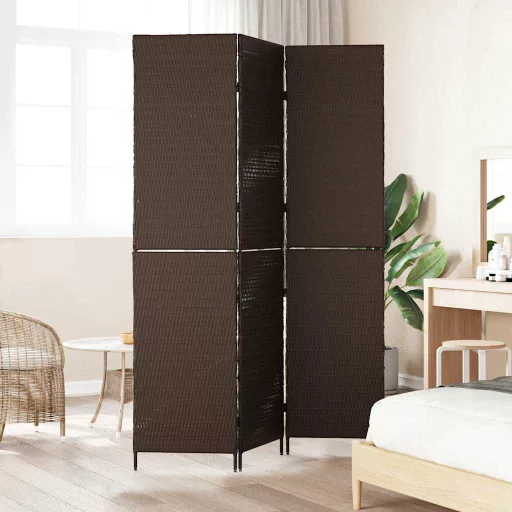 Szobaelválasztó Barna 146 x 180 cm polirattan