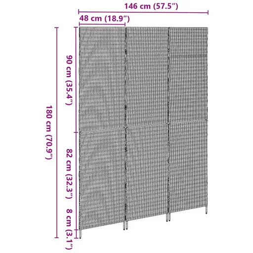 Szobaelválasztó Barna 146 x 180 cm polirattan