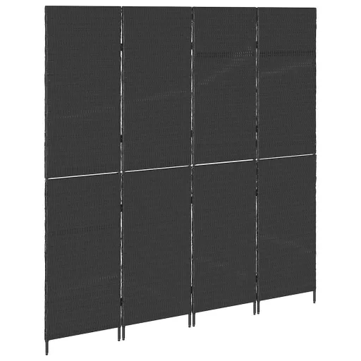 Szobaelválasztó Fekete 195 x 180 cm polirattan