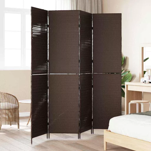 Szobaelválasztó Barna 195 x 180 cm polirattan