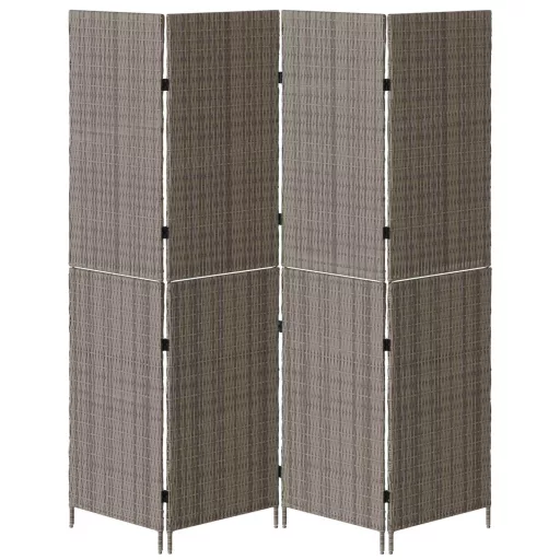 Szobaelválasztó Szürke 195 x 180 cm polirattan