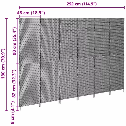 Szobaelválasztó Bézs 292 x 180 cm polirattan