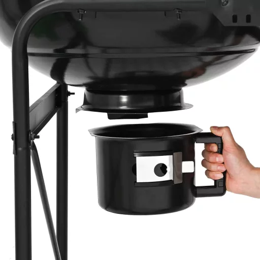 Kültéri grill kerékkel Fekete 91 x 71 x 107 cm Fém