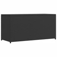 Fekete polyrattan kerti tárolóláda 120 x 50 x 60 cm