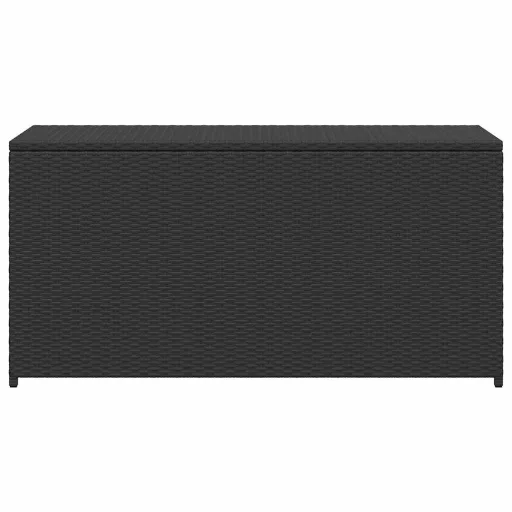Fekete polyrattan kerti tárolóláda 120 x 50 x 60 cm
