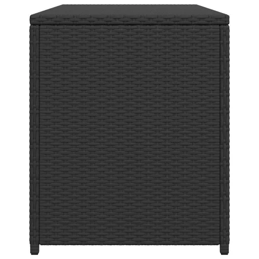 Fekete polyrattan kerti tárolóláda 120 x 50 x 60 cm