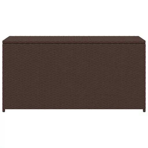 Barna polyrattan kerti tárolóláda 120 x 50 x 60 cm