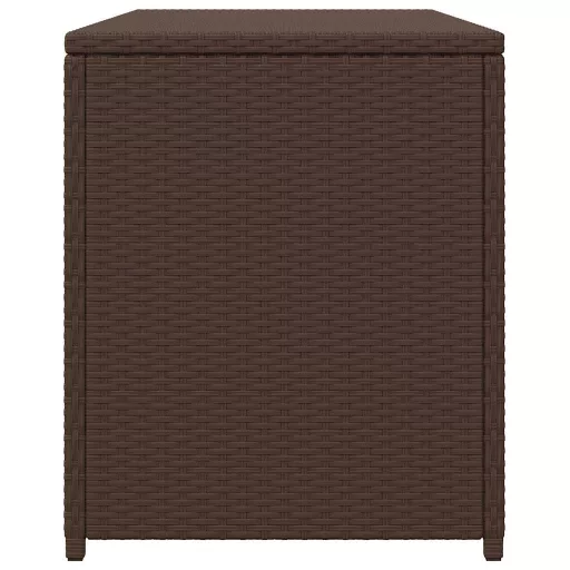 Barna polyrattan kerti tárolóláda 120 x 50 x 60 cm