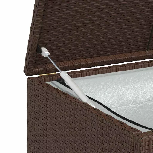 Barna polyrattan kerti tárolóláda 120 x 50 x 60 cm